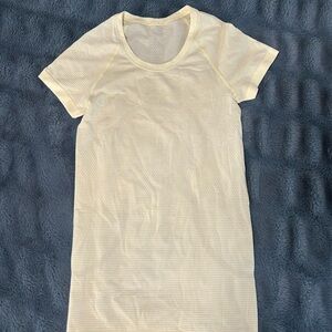 lululemon athletica light yellow Short Sleeve Top